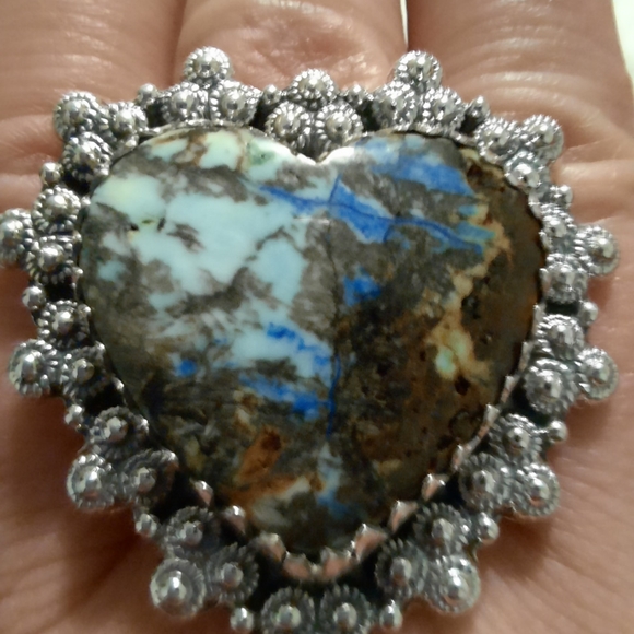 925 Sterling Silver Genuine Russian Azurite Ring - Picture 10 of 11